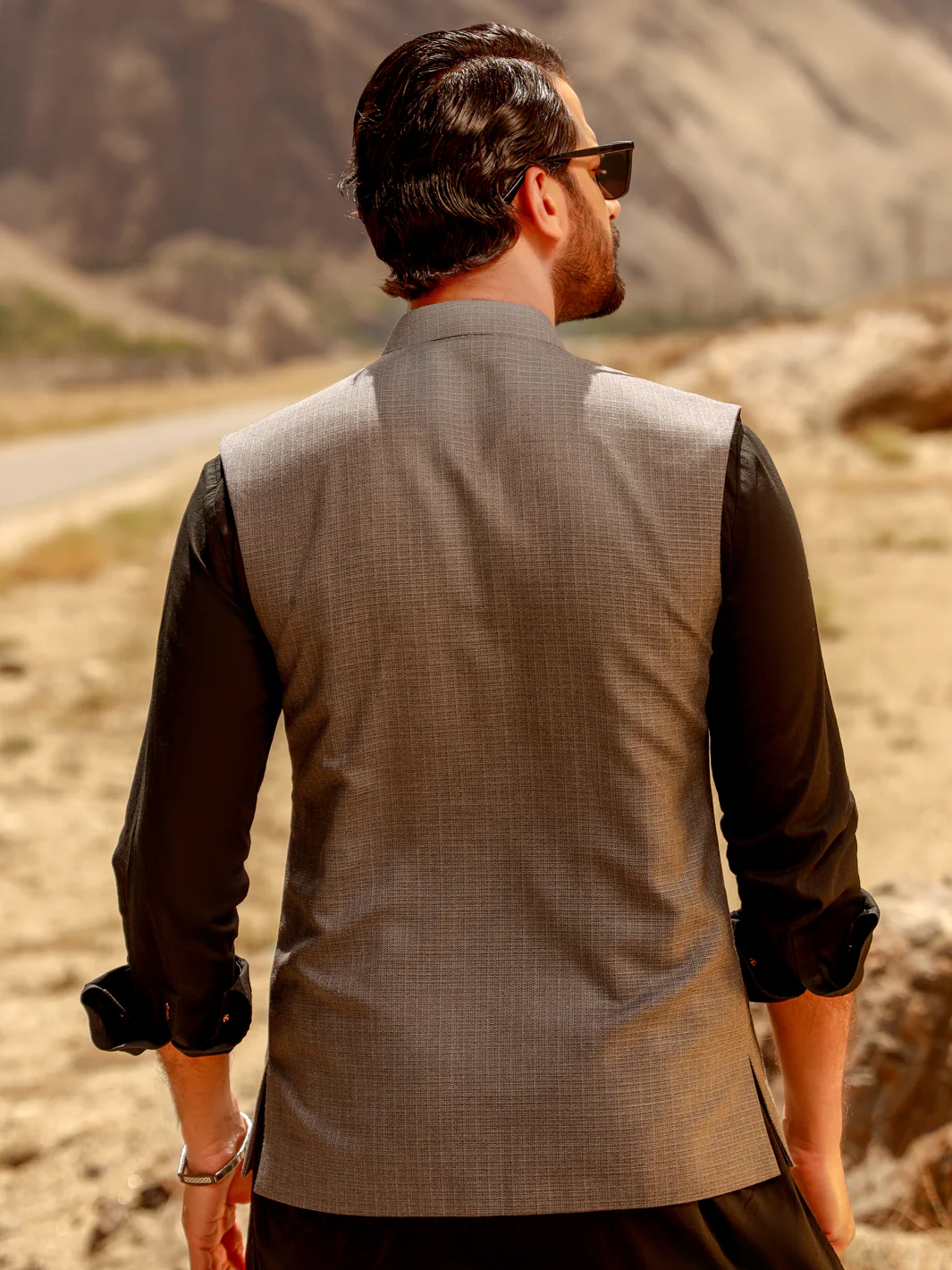 GREY VISCOSE WAISTCOAT | AL-WC-US-436/AM-980A - Image 3