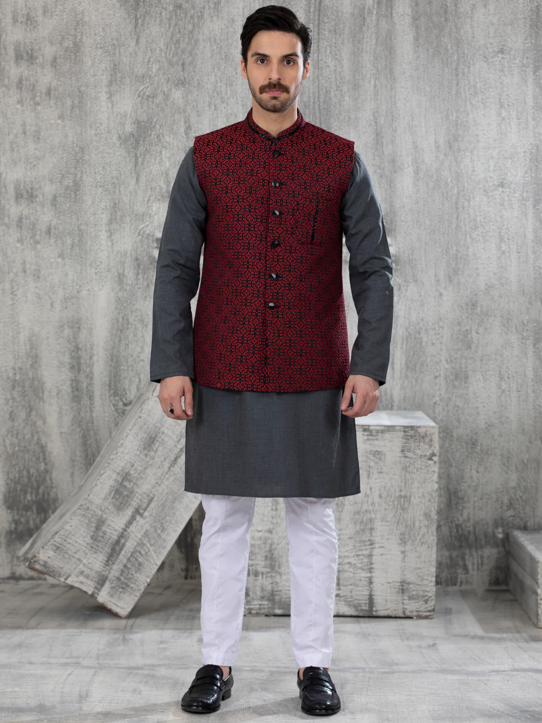 RED WAISTCOAT | AL-WC-US-443/AM-8054A - Image 2