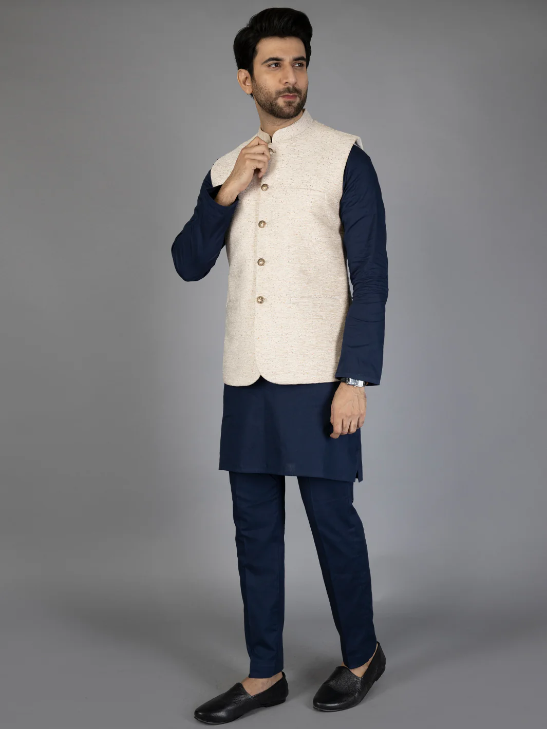 CREAM WAISTCOAT | AL-WC-US-445/AM-8035A - Image 2