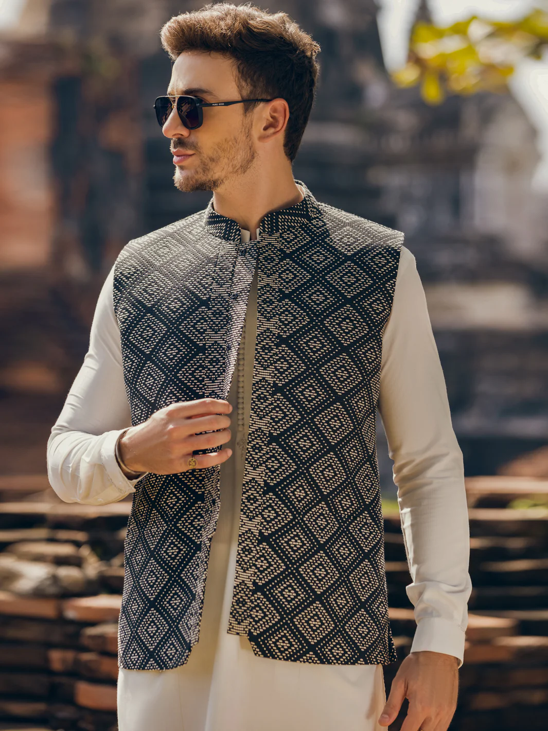 BLACK BLENDED WAISTCOAT | AL-WC-US-490/JJ-8091D - Image 2