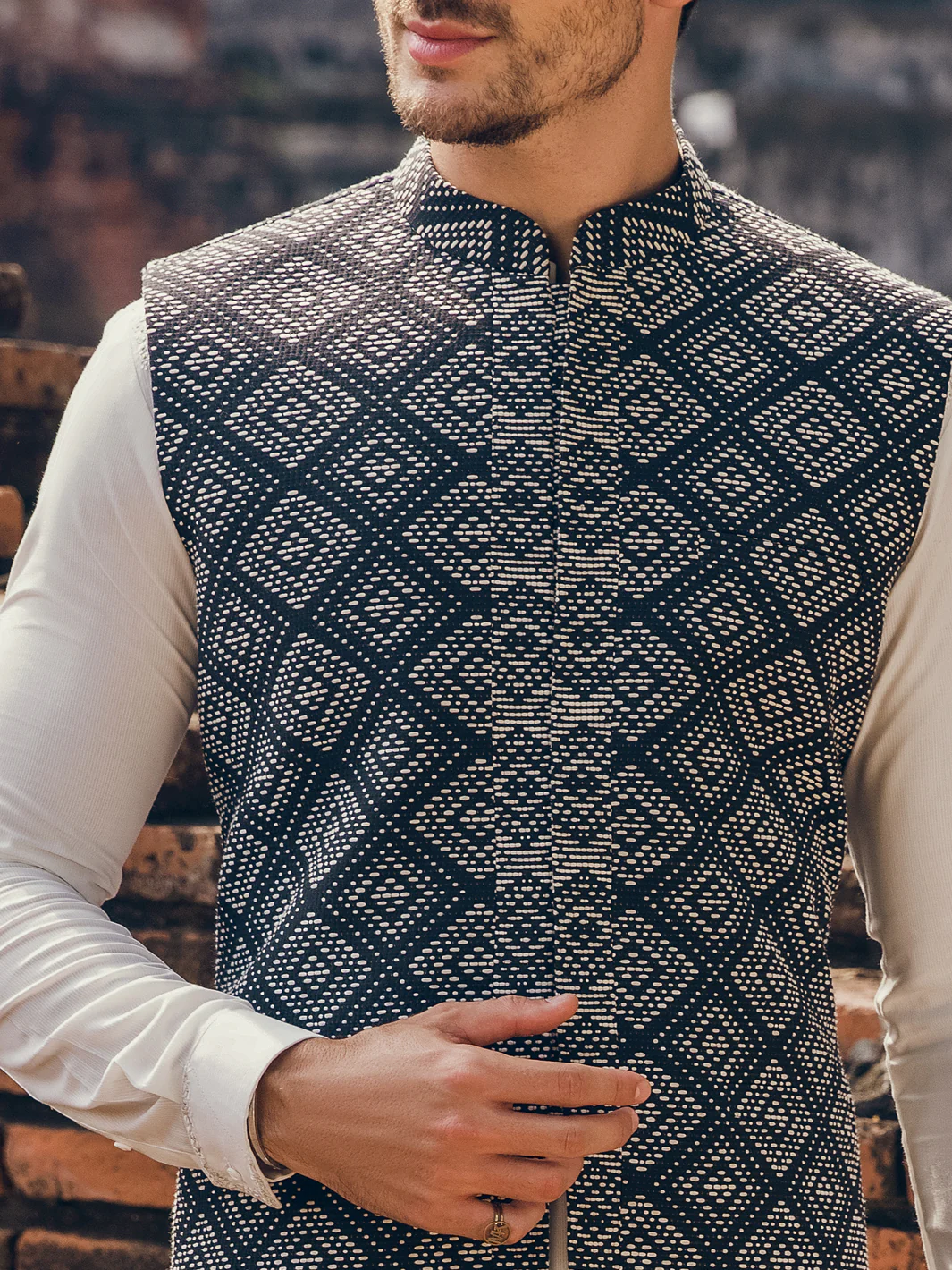BLACK BLENDED WAISTCOAT | AL-WC-US-490/JJ-8091D - Image 4