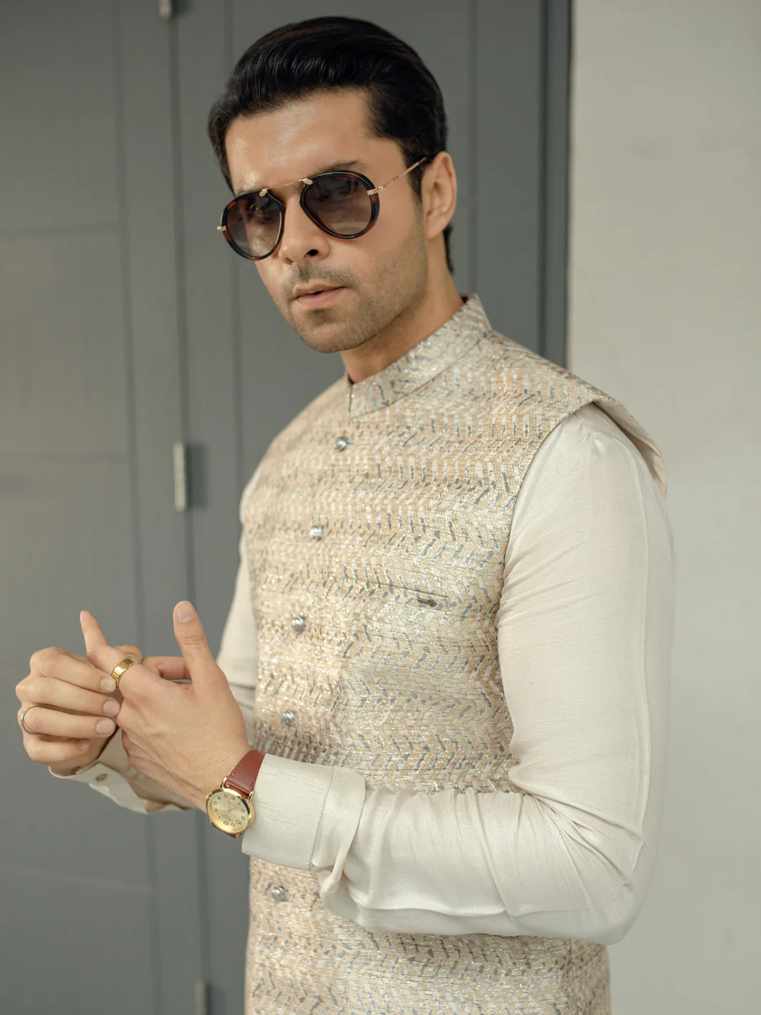 DULL GOLD WAISTCOAT | AL-WC-US-498/AM-8047A - Image 2