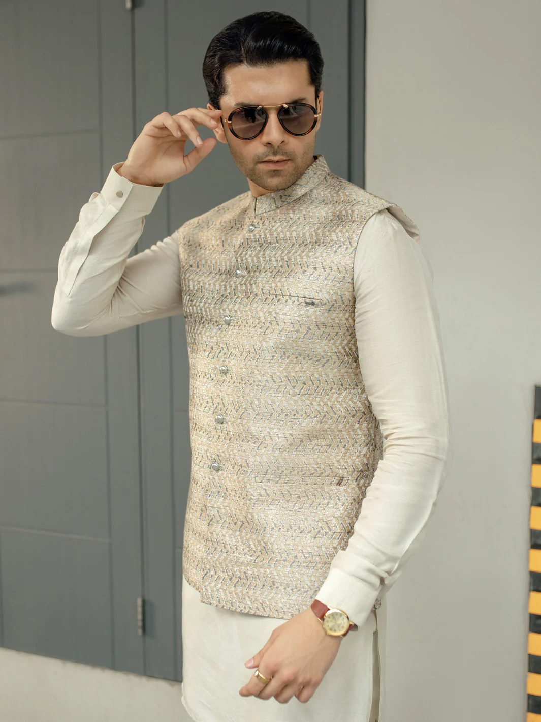 DULL GOLD WAISTCOAT | AL-WC-US-498/AM-8047A - Image 3
