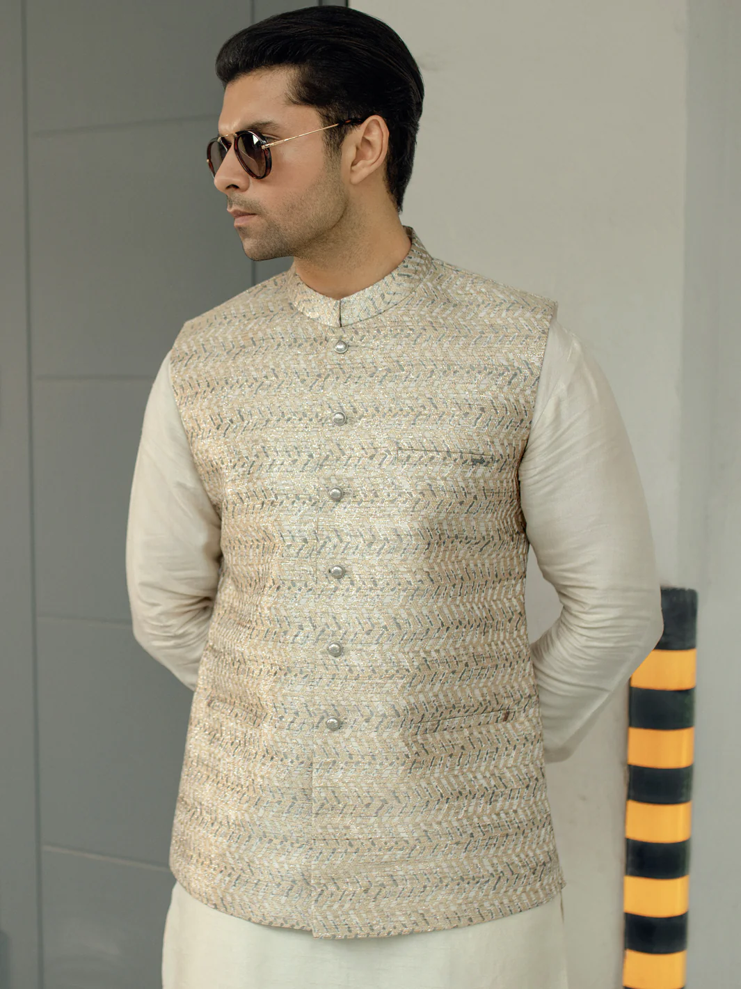 DULL GOLD WAISTCOAT | AL-WC-US-498/AM-8047A - Image 4