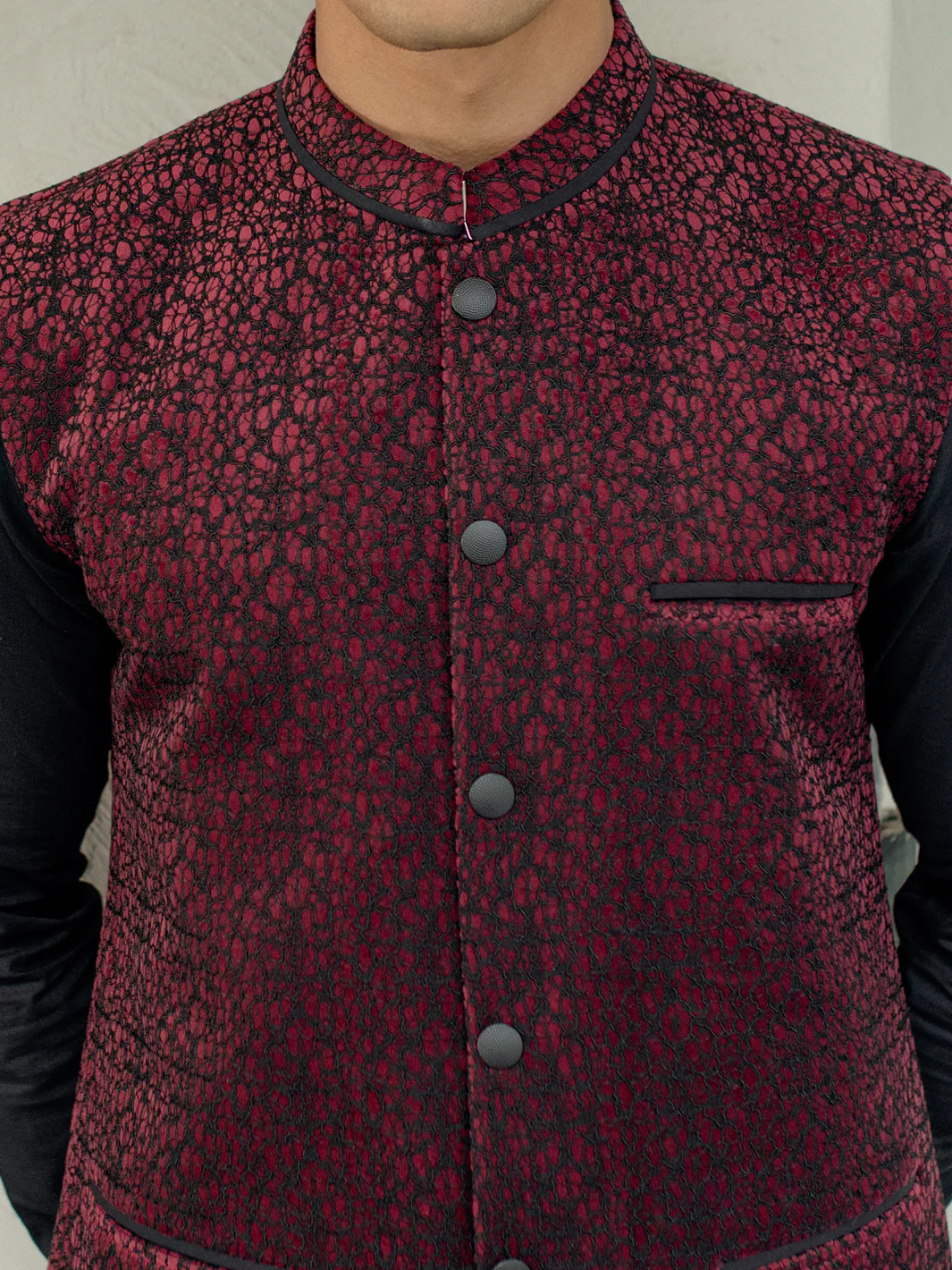 DARK MAROON WAISTCOAT | AL-WC-US-506/AM-8027A - Image 2