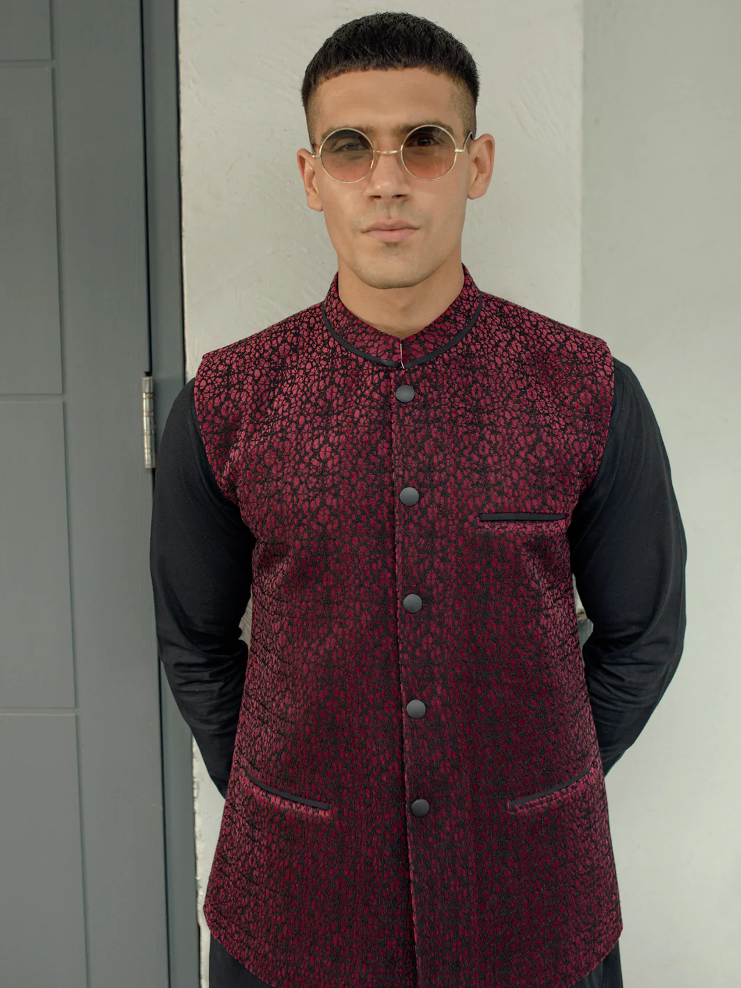 DARK MAROON WAISTCOAT | AL-WC-US-506/AM-8027A - Image 4