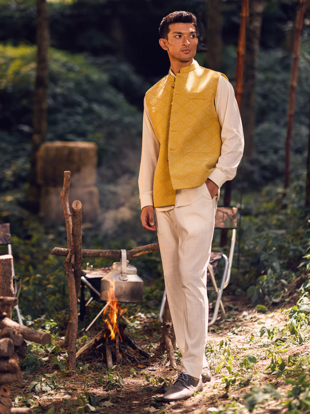 YELLOW-MUSTARD WAISTCOAT | AL-WC-US-521/JJ-8091B - Image 2