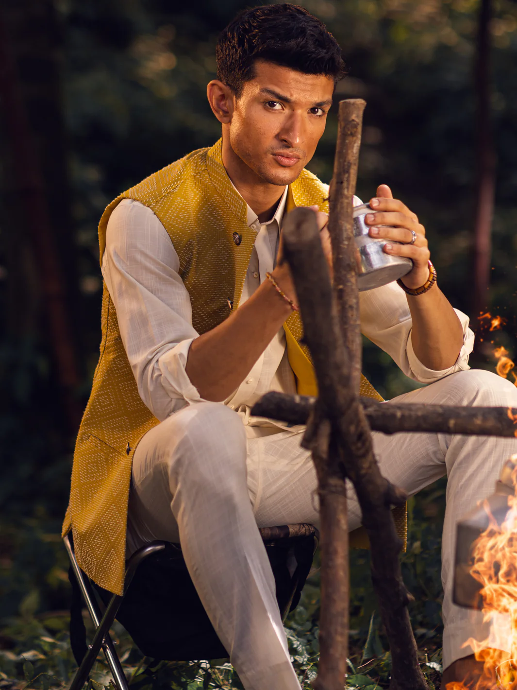 YELLOW-MUSTARD WAISTCOAT | AL-WC-US-521/JJ-8091B - Image 3
