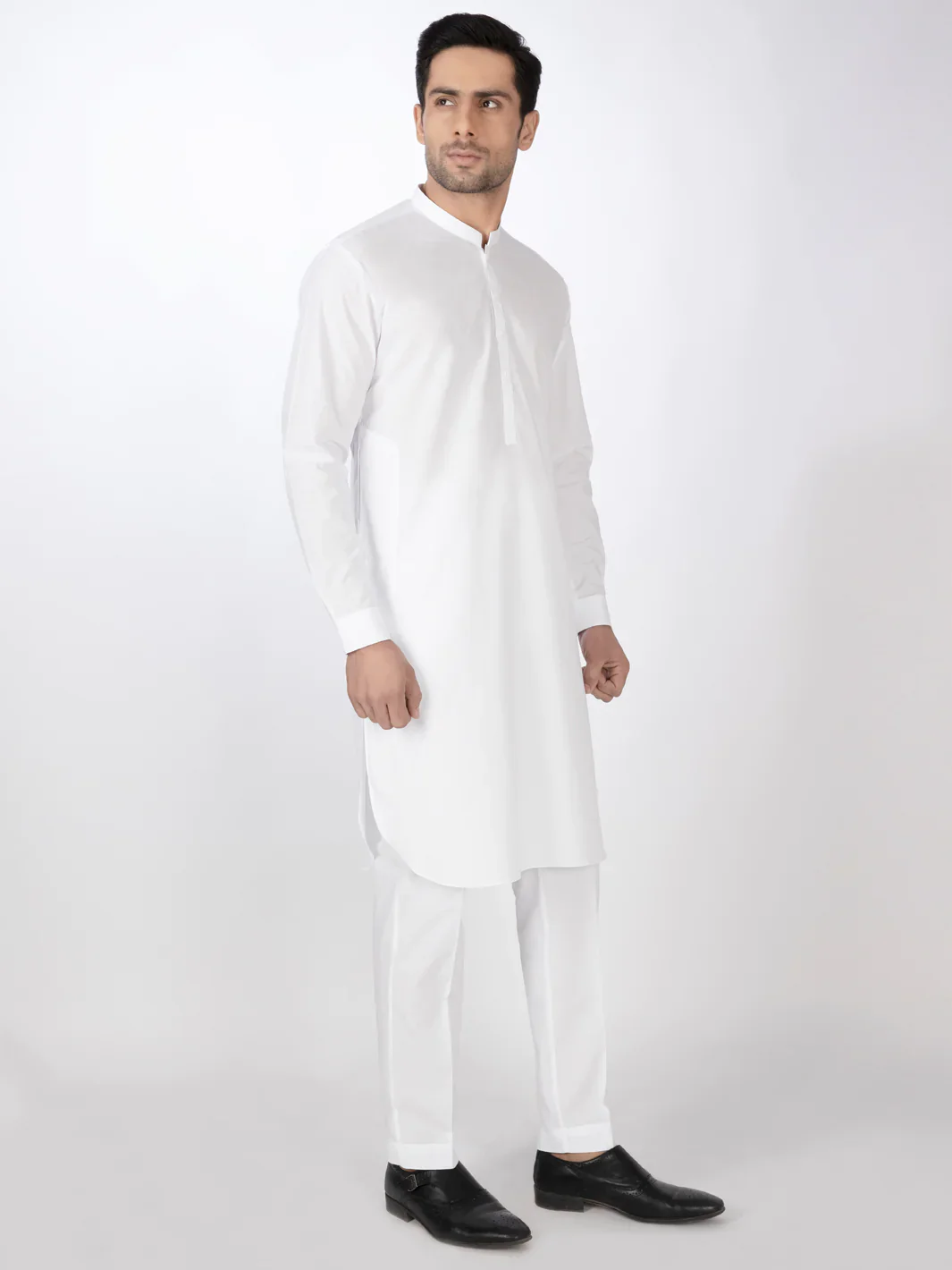 WHITE COTTON KURTA TROUSERS | ALBQ-KT-002-R3/AM-6179A - Image 2