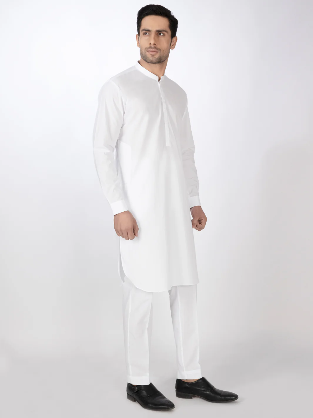 WHITE COTTON KURTA TROUSERS | ALBQ-KT-002-R4/AM-6220A - Image 2