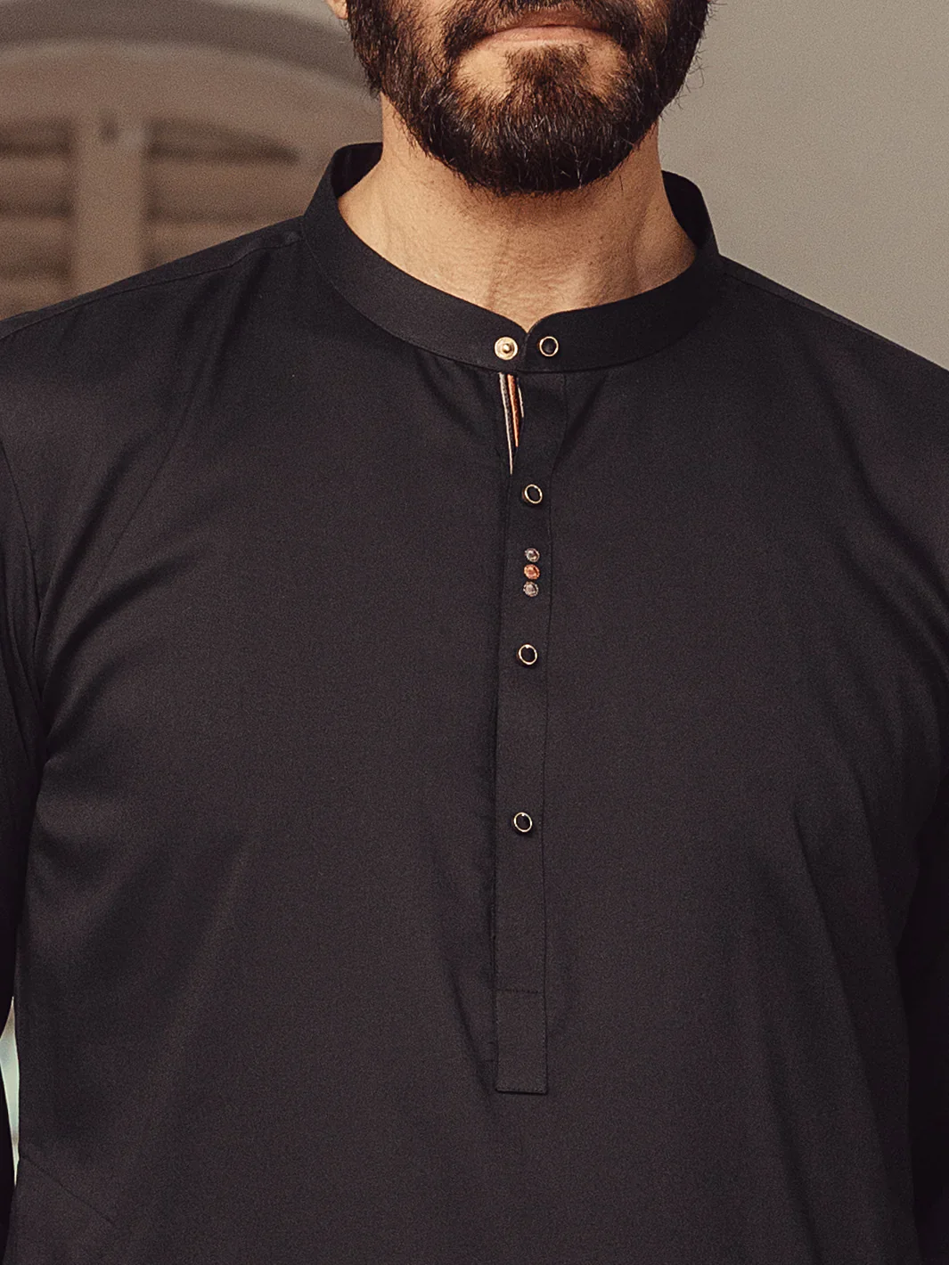 BLACK BLENDED KAMEEZ SHALWAR | ALET-KS-1014-R1/AM-6145-D7 - Image 2