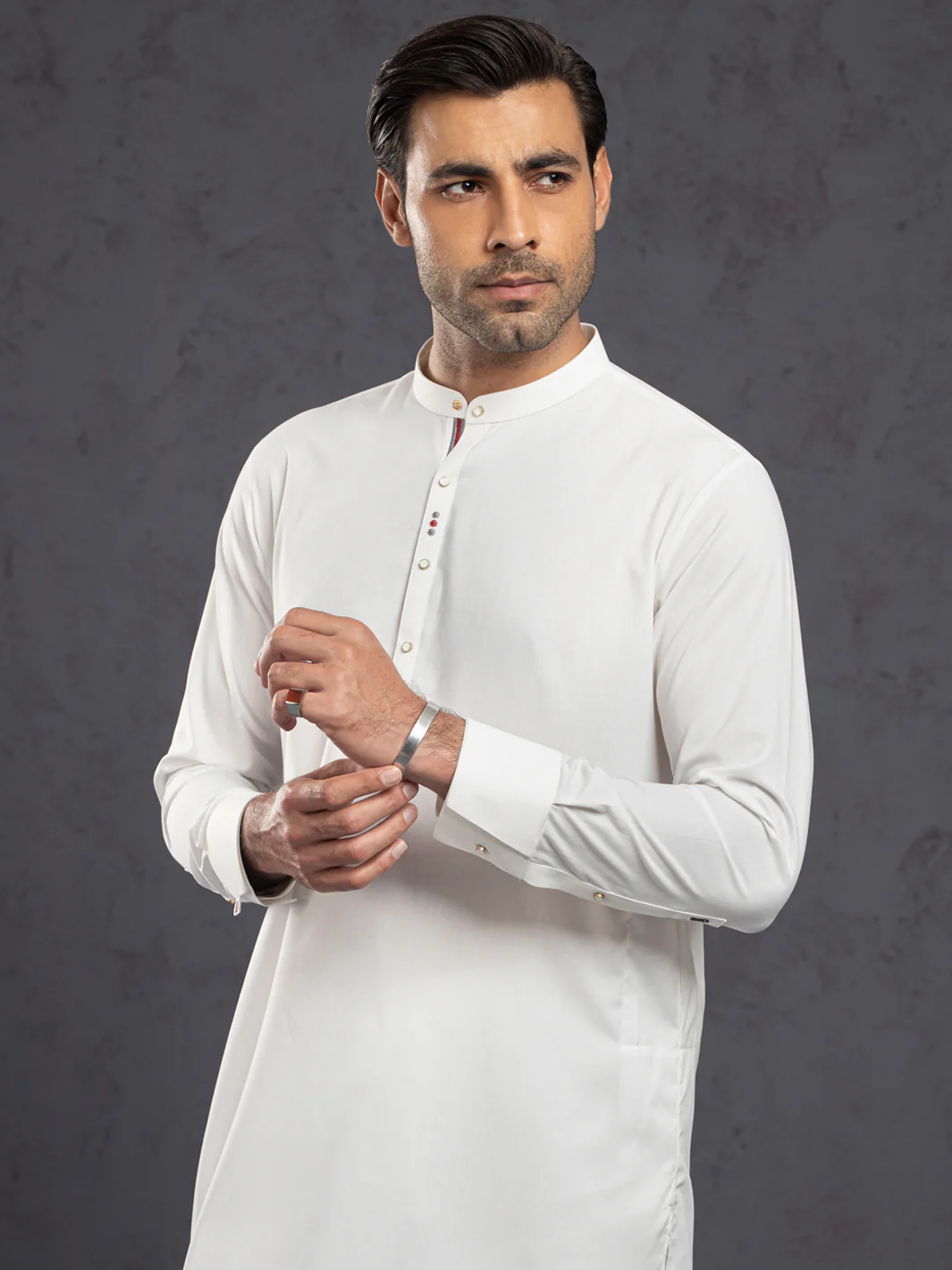 WHITE BLENDED KURTA TROUSERS | ALET-KT-1001/AM-6145-A3 - Image 2