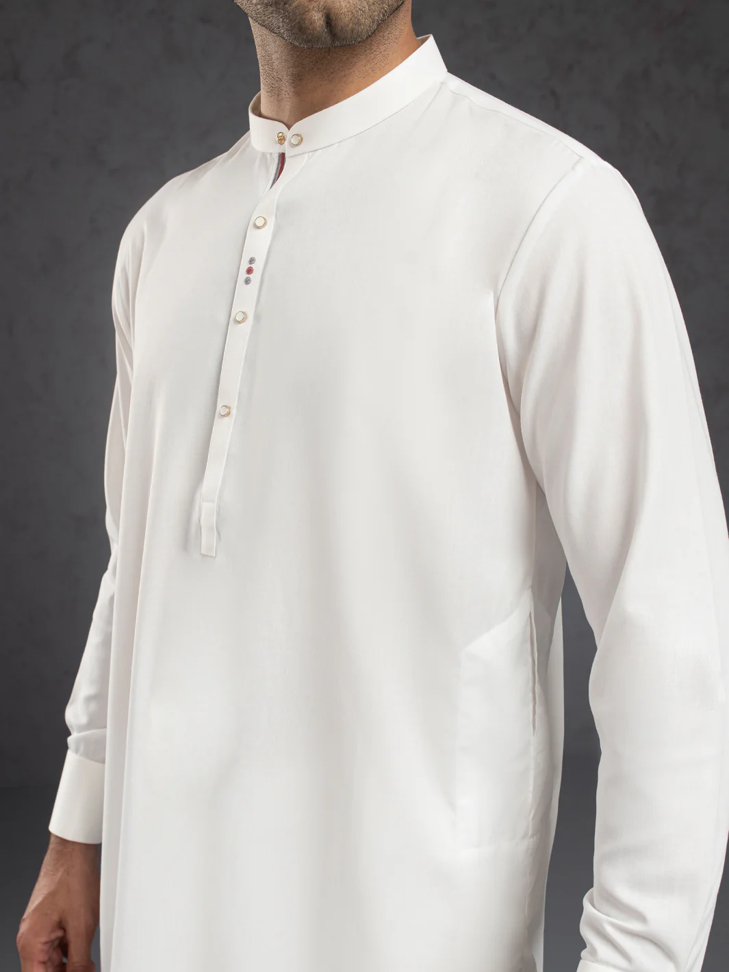 WHITE BLENDED KURTA TROUSERS | ALET-KT-1001/AM-6145-A3 - Image 3