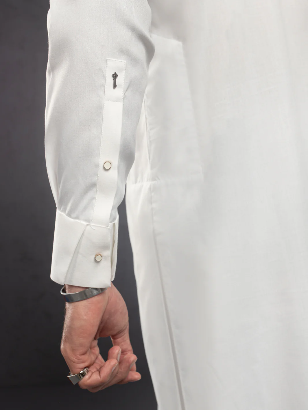 WHITE BLENDED KURTA TROUSERS | ALET-KT-1001/AM-6145-A3 - Image 4