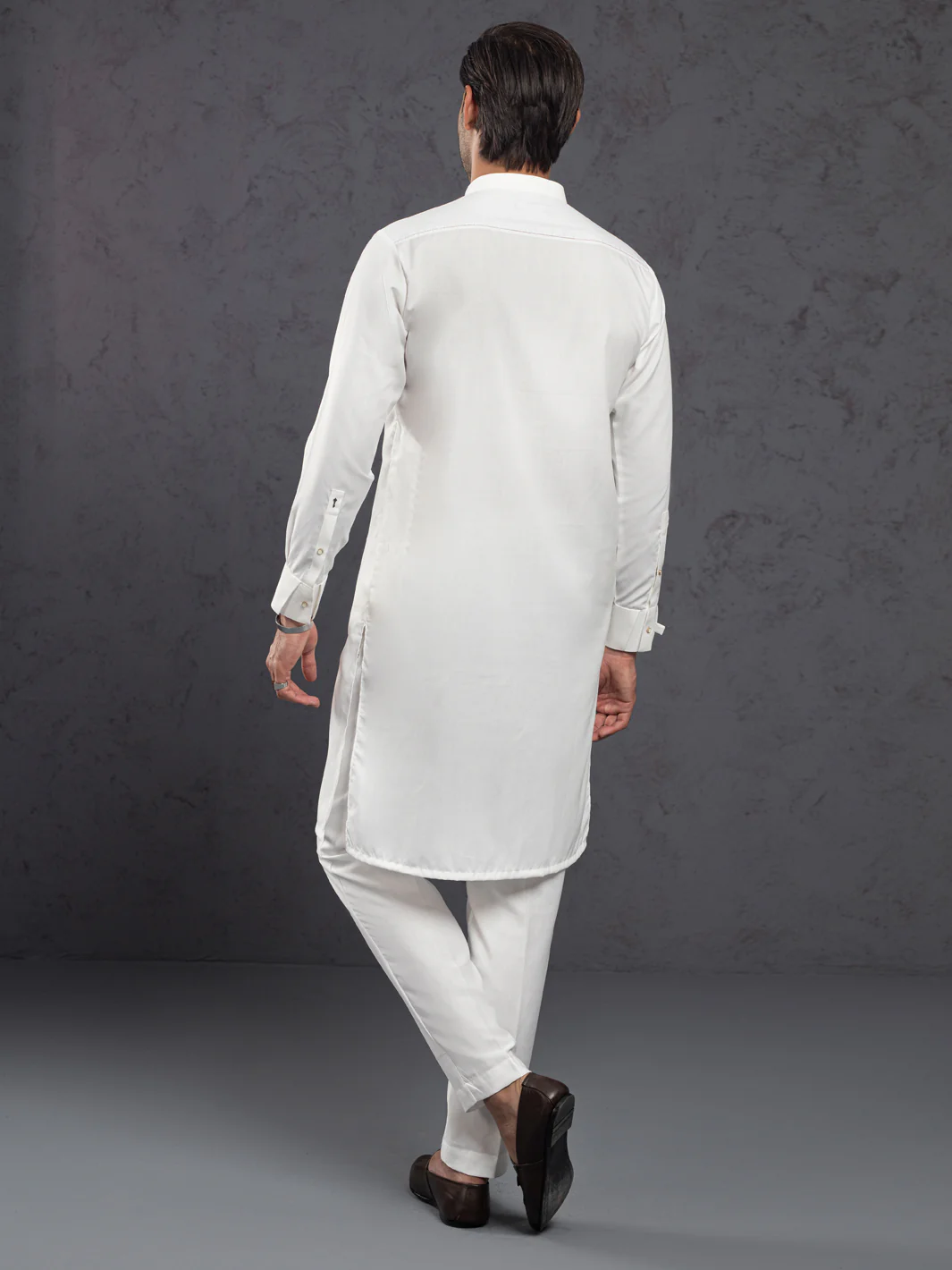 WHITE BLENDED KURTA TROUSERS | ALET-KT-1001/AM-6145-A3 - Image 5