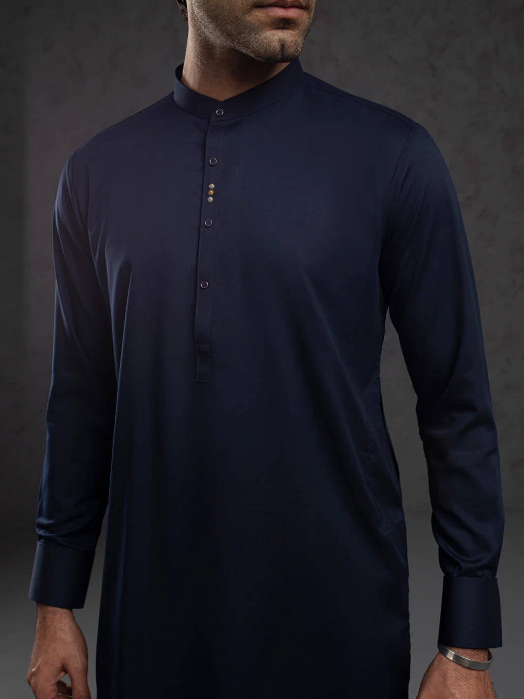 MIDNIGHT BLUE BLENDED KURTA TROUSERS | ALET-KT-1003/AM-6145-C3 - Image 2