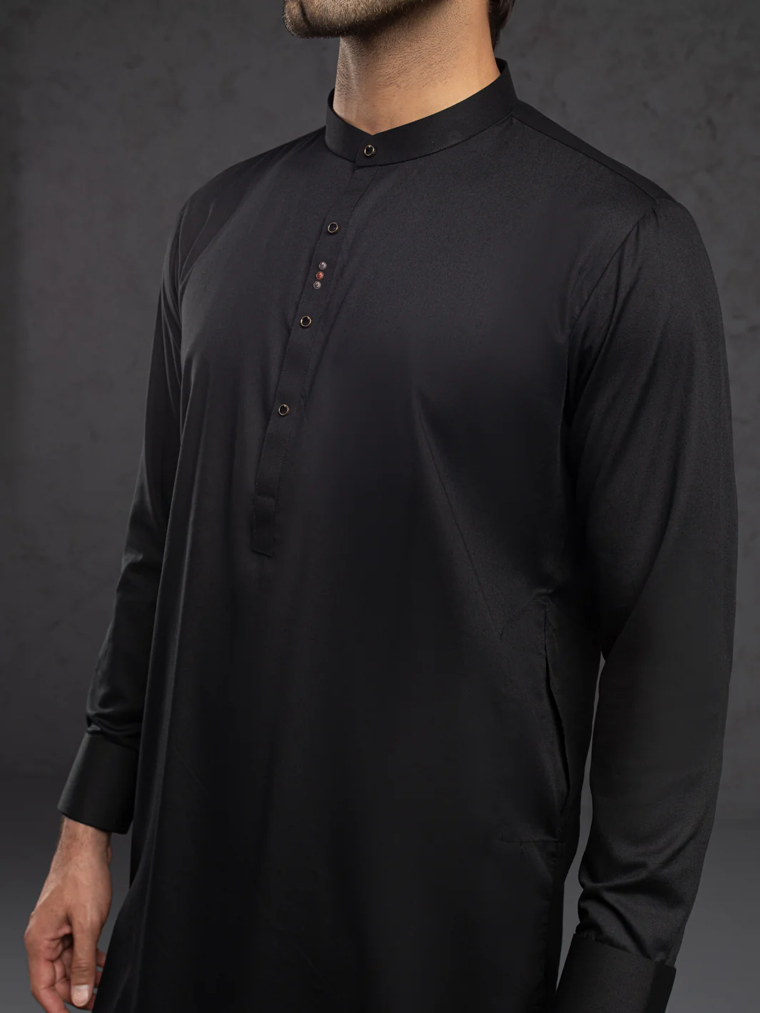BLACK BLENDED KURTA TROUSERS | ALET-KT-1004/AM-6145-D3 - Image 4