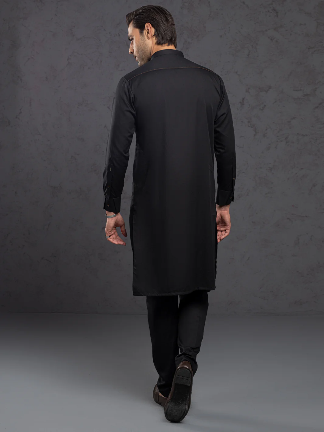 BLACK BLENDED KURTA TROUSERS | ALET-KT-1004-R2/AM-6283D - Image 2