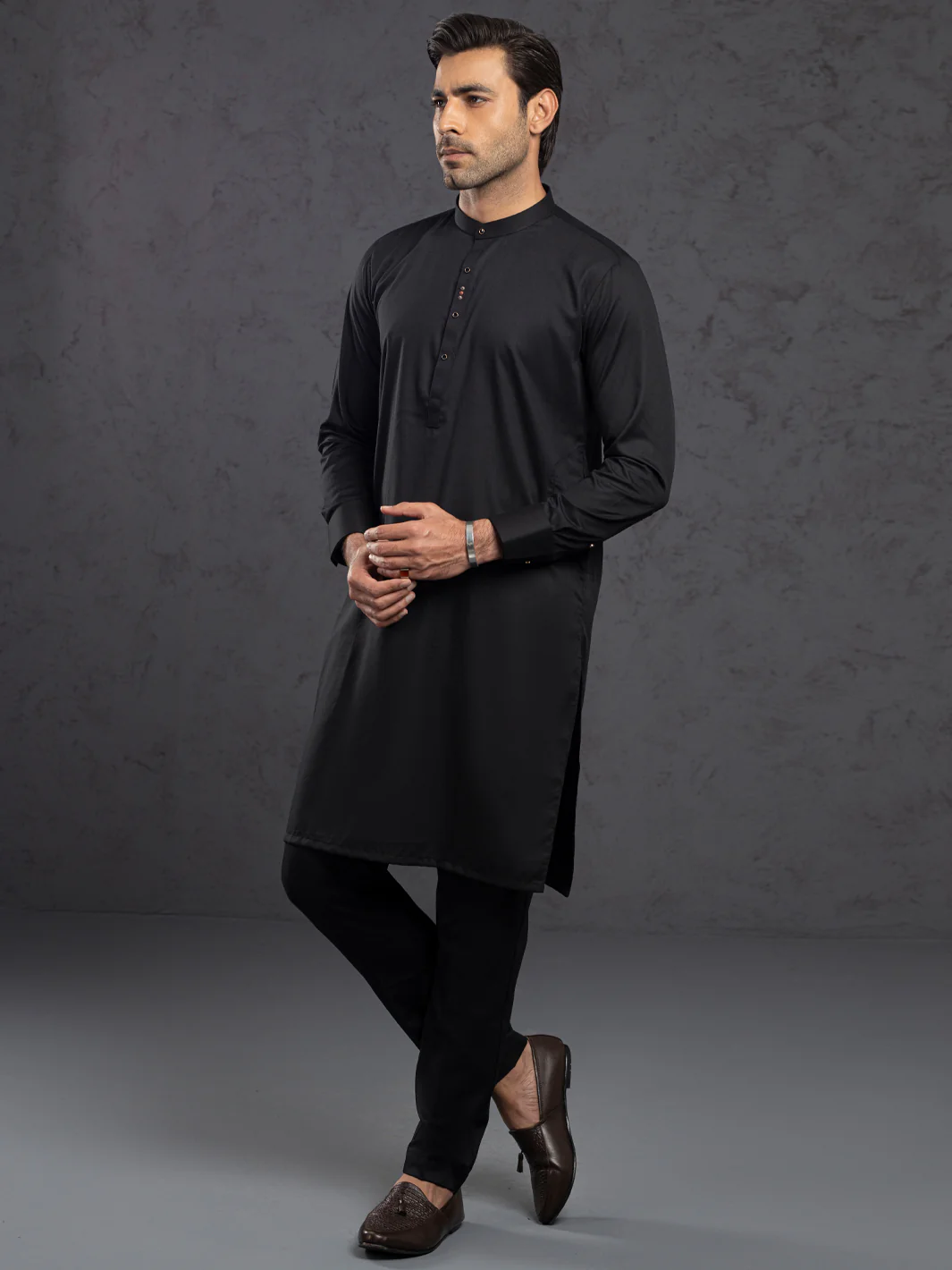 BLACK BLENDED KURTA TROUSERS | ALET-KT-1004-R2/AM-6283D - Image 5