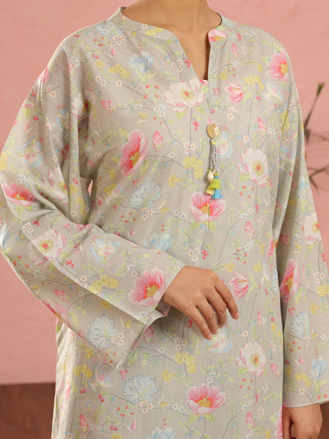 PISTACHIO GREEN CAMBRIC 2PC UNSTITCHED | ALP-2PS-1961 FB-1961A - Image 4