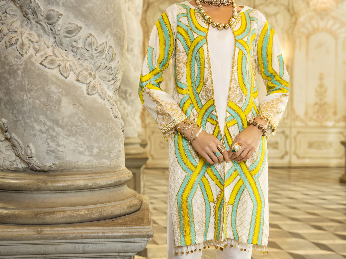 WHITE RAW SILK 2PC STITCHED | ALP-2PS-LKS-US-1277/AM-2410F - Image 5