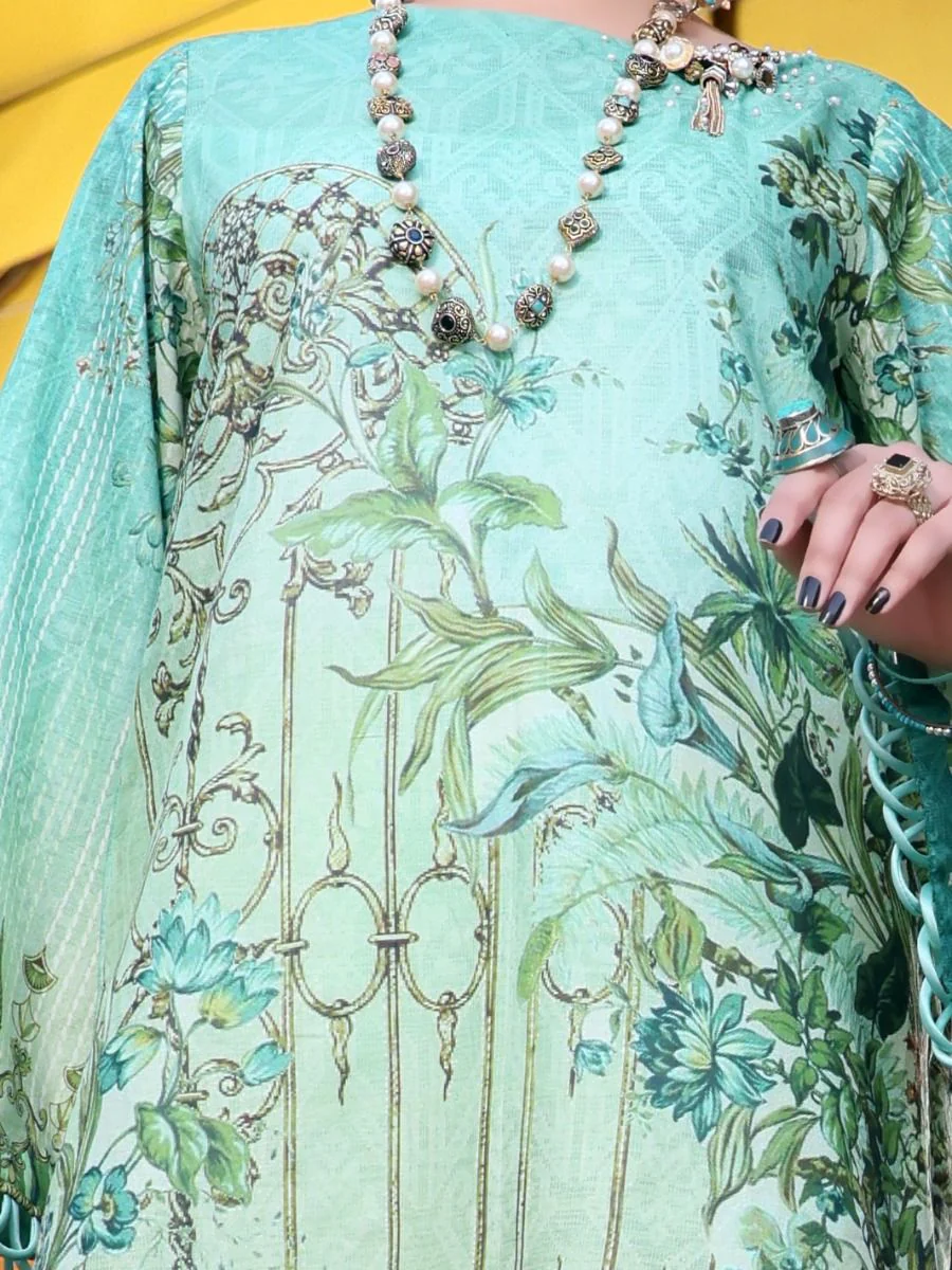 SEA GREEN LAWN 2PC UNSTITCHED | ALP-2PS-US-1102 V-2 2021 - Image 3