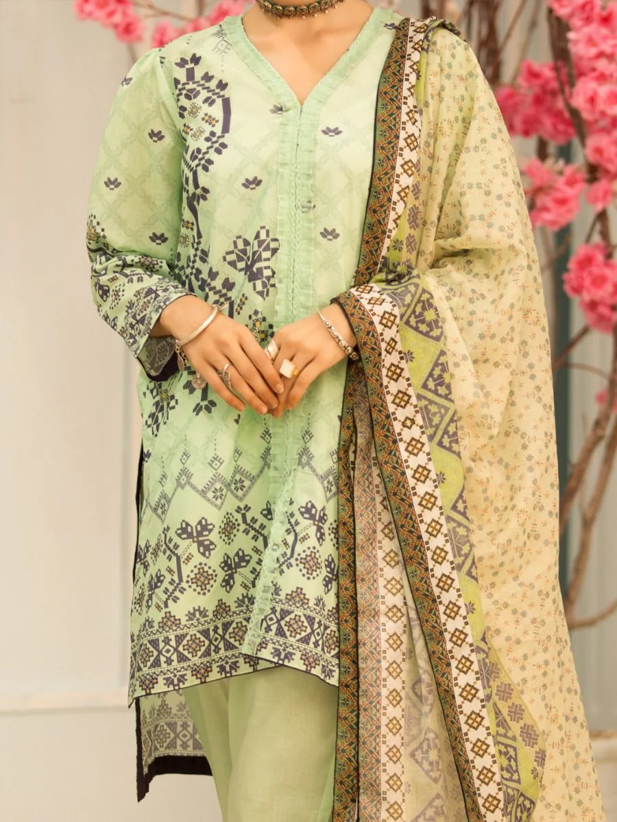 AQUA LAWN 2PC UNSTITCHED | ALP-2PS-US-1199 FB-1199A - Image 2
