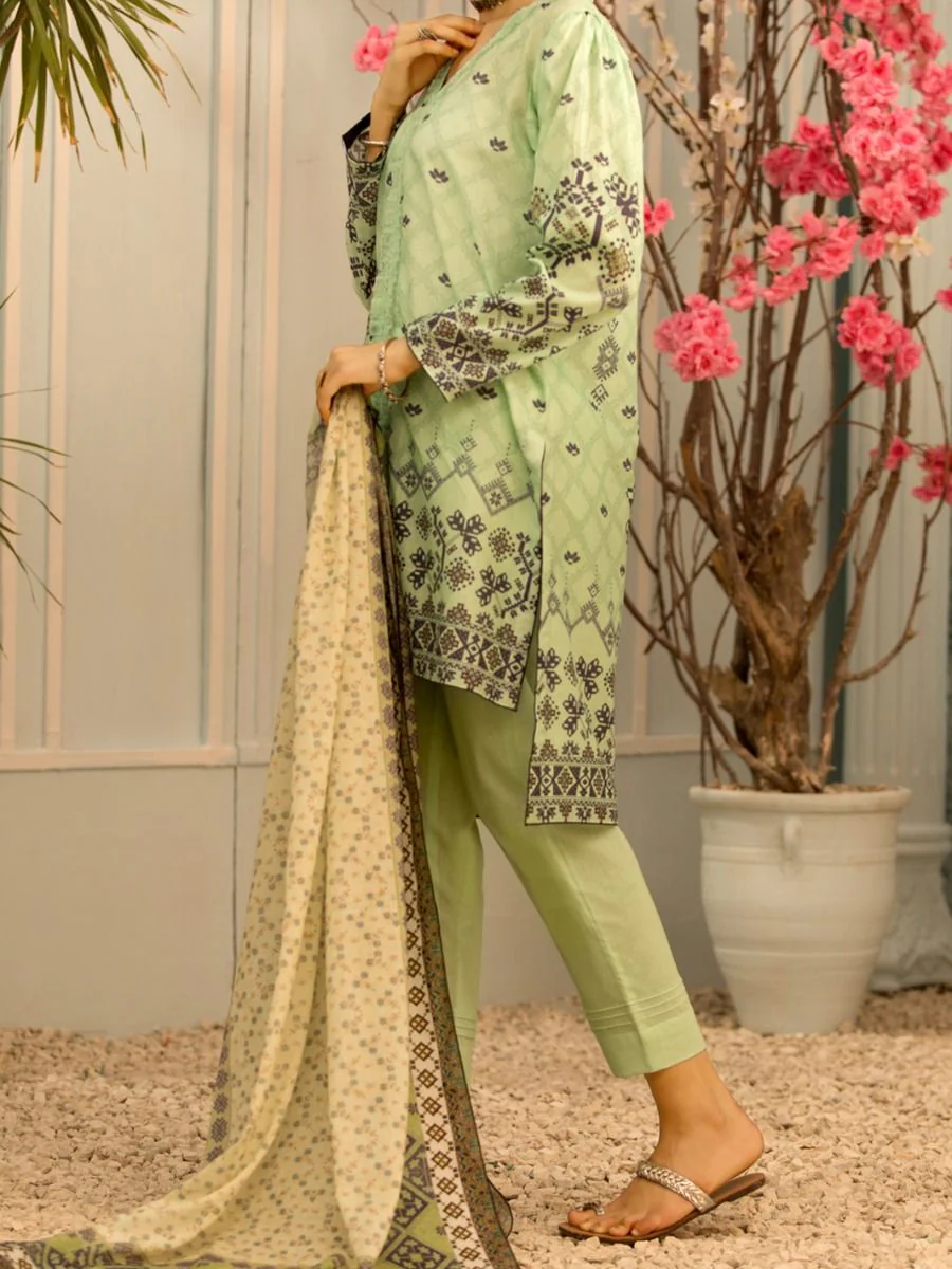 AQUA LAWN 2PC UNSTITCHED | ALP-2PS-US-1199 FB-1199A - Image 3