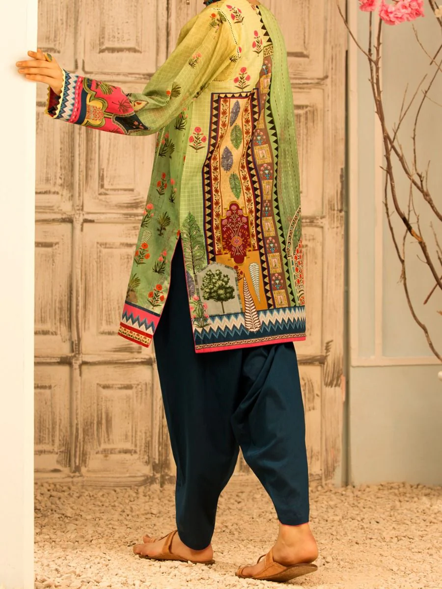 SAGA GREEN LAWN 2PC UNSTITCHED | ALP-2PS-US-1206 FB-1206A - Image 3