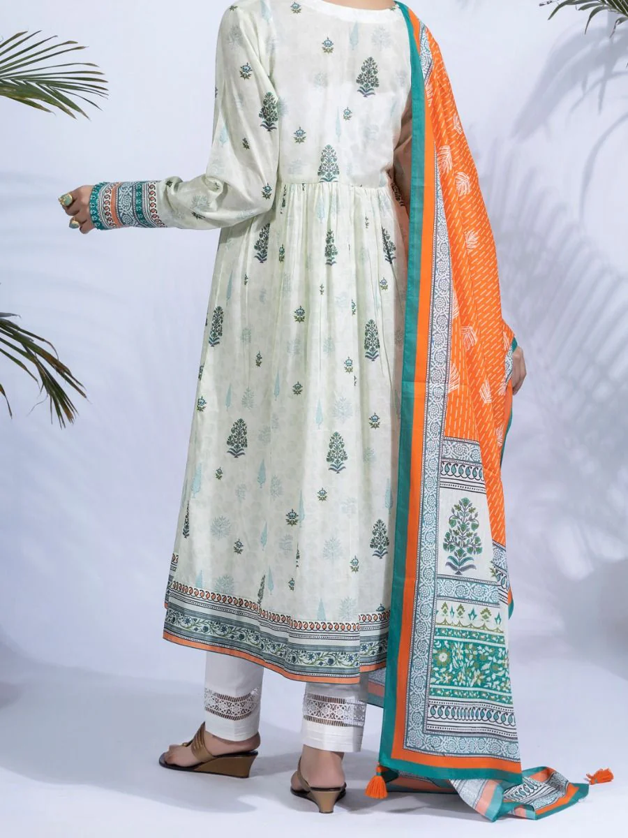 SAGE GREEN LAWN 2PC UNSTITCHED | ALP-2PS-US-1318 FB-1318A - Image 2