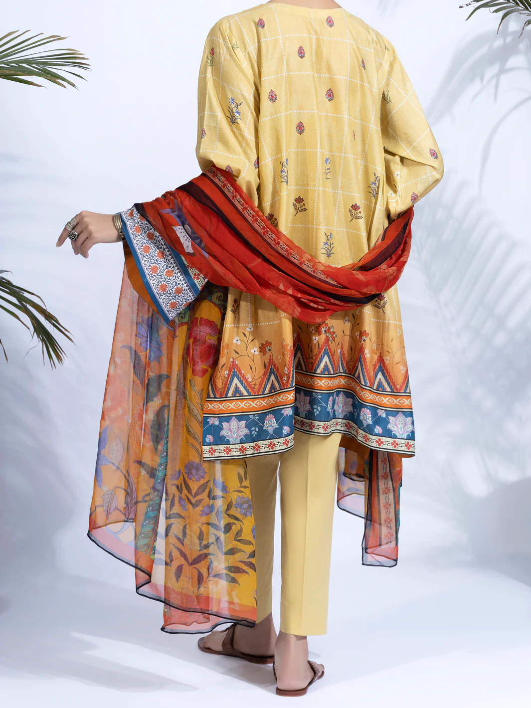 YELLOW 2PC UNSTITCHED | ALP-2PS-US-1324 FB-1324A - Image 2