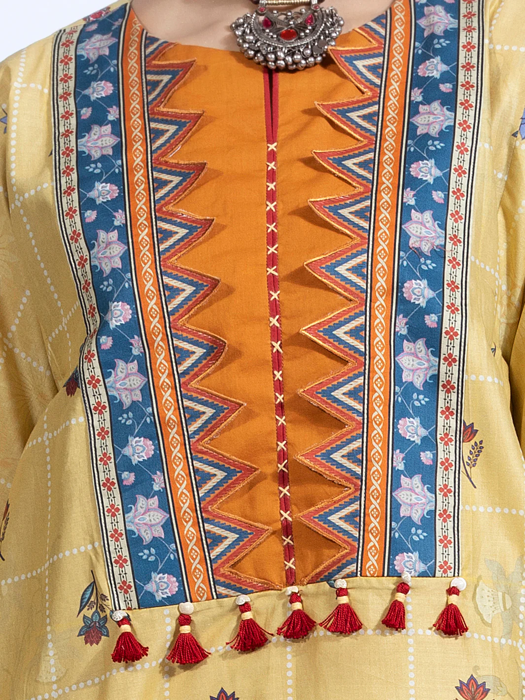 YELLOW 2PC UNSTITCHED | ALP-2PS-US-1324 FB-1324A - Image 3