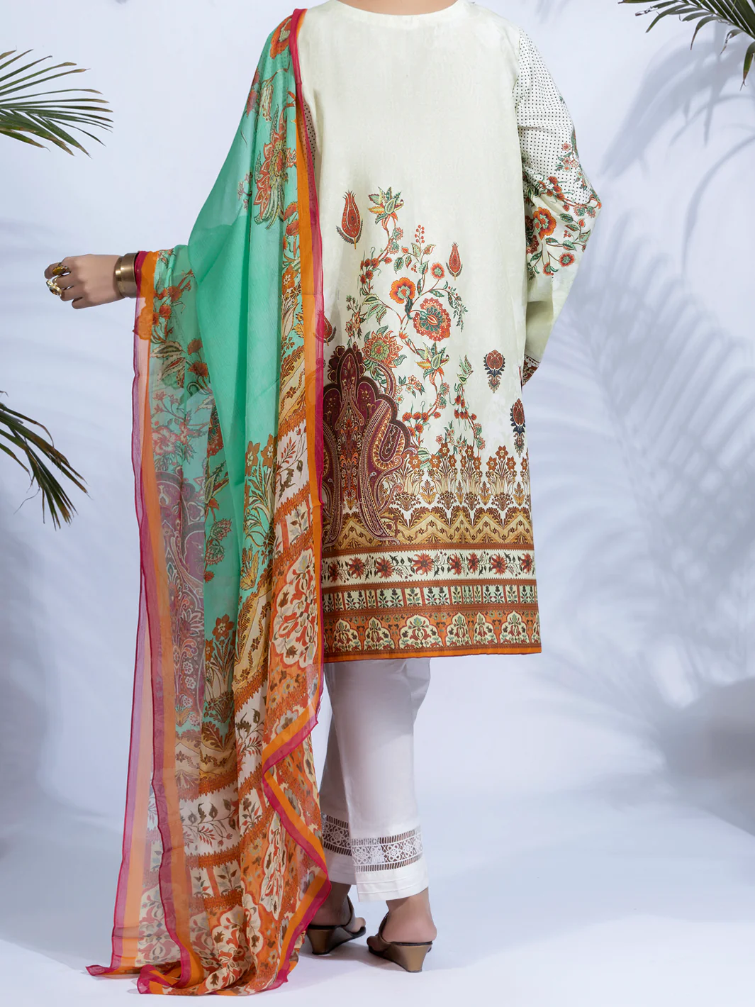 IVORY LAWN 2PC UNSTITCHED | ALP-2PS-US-1325 FB-1325A - Image 2
