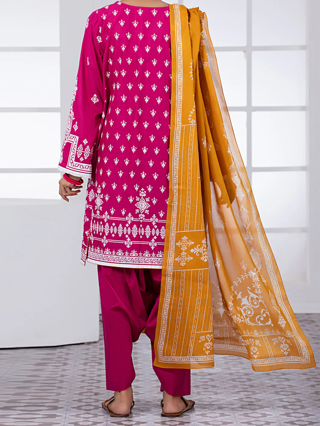 PINK LAWN 2PC UNSTITCHED | ALP-2PS-US-1450B FB-1450B - Image 2