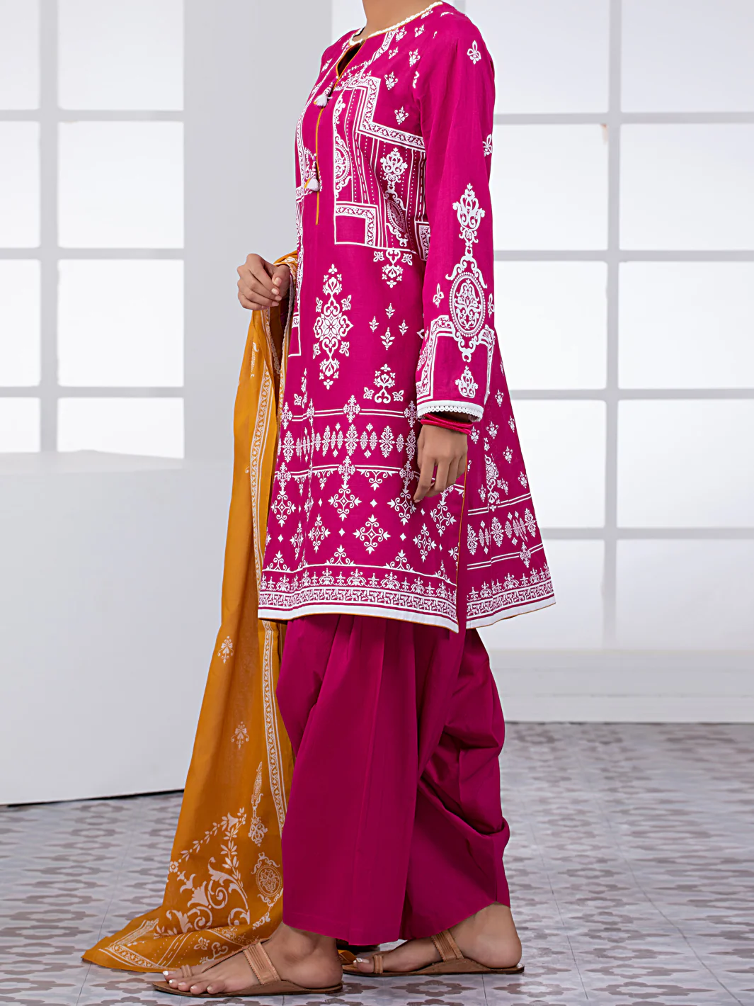 PINK LAWN 2PC UNSTITCHED | ALP-2PS-US-1450B FB-1450B - Image 4