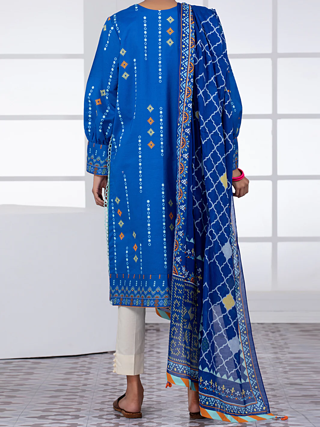 NAVY BLUE LAWN 2PC UNSTITCHED | ALP-2PS-US-1452A FB-1452A - Image 2