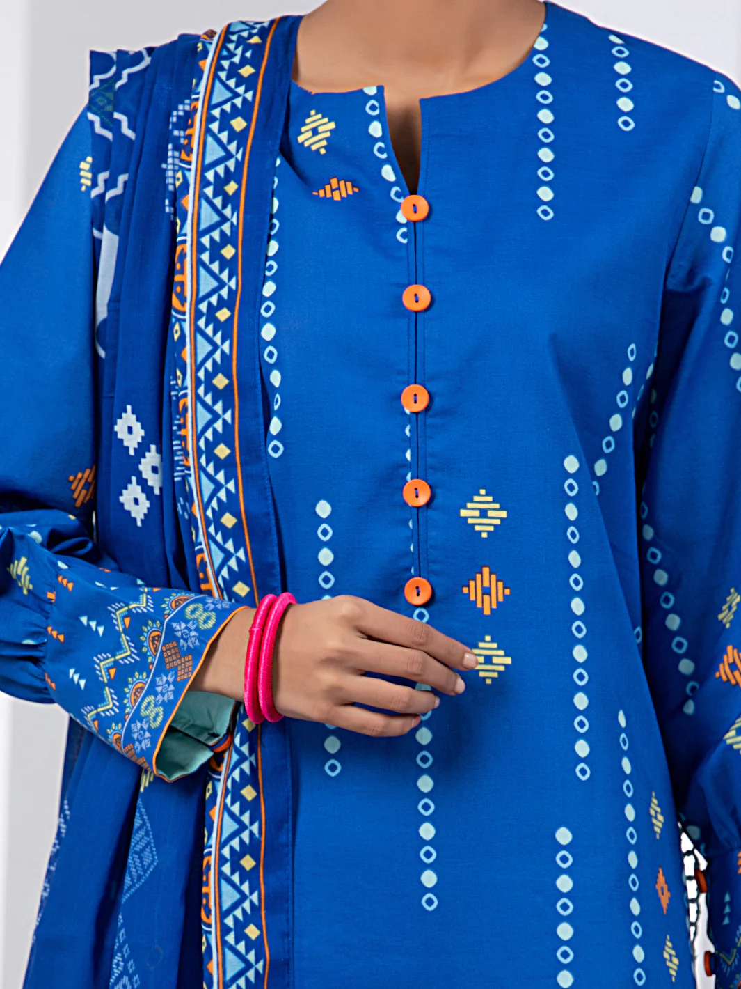 NAVY BLUE LAWN 2PC UNSTITCHED | ALP-2PS-US-1452A FB-1452A - Image 3