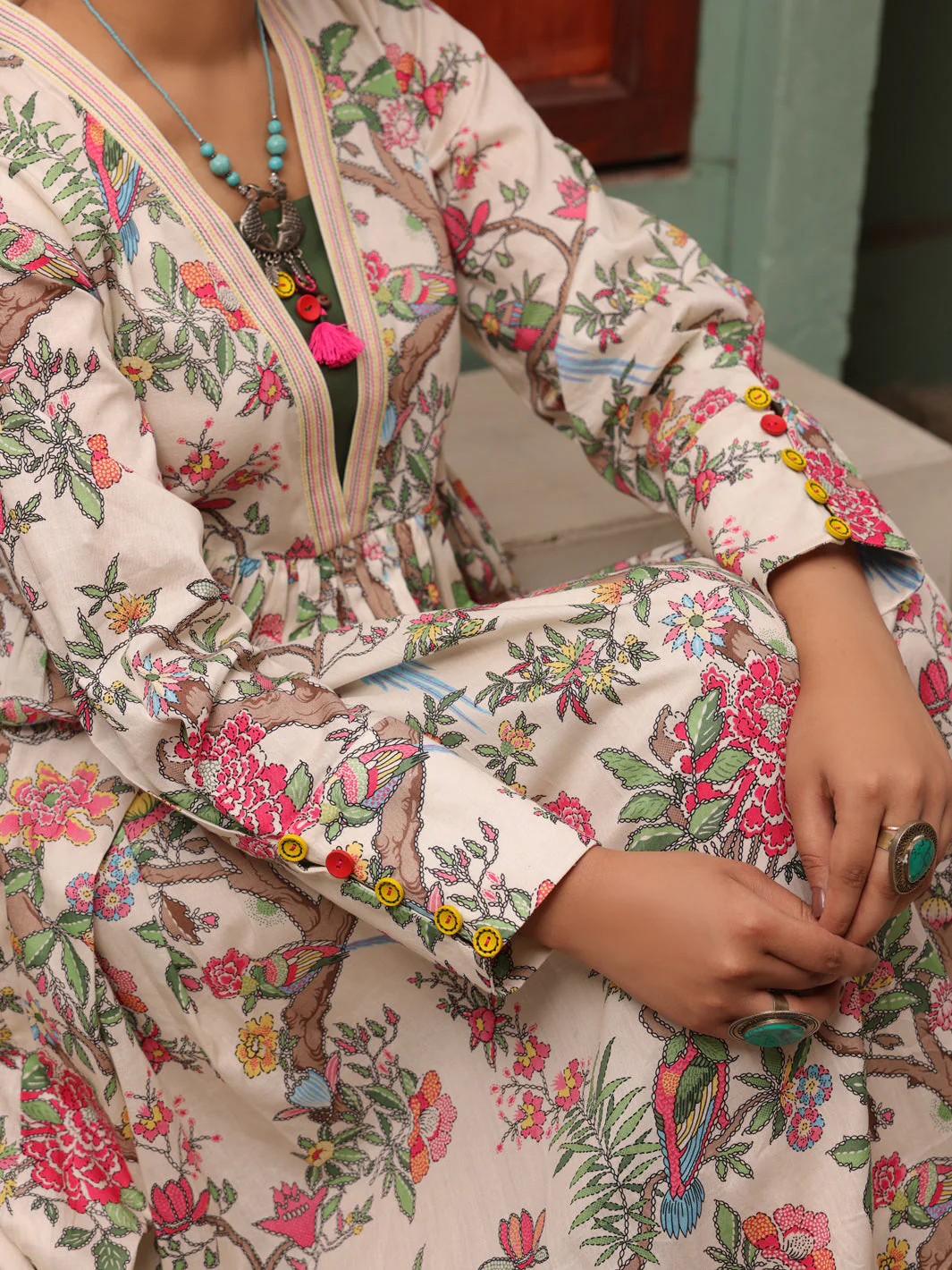 IVORY 2PC UNSTITCHED | ALP-2PS-US-1684 FB-1684A - Image 3