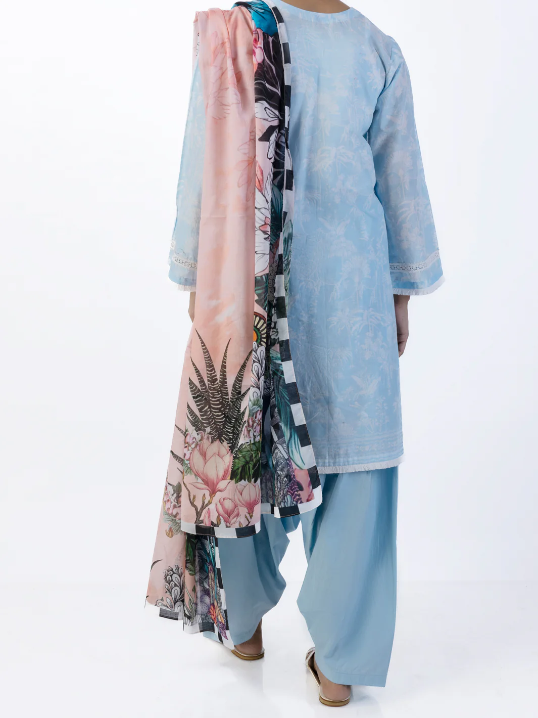 SKY BLUE CAMBRIC 3PC UNSTITCHED | ALP-3PS-1749 FB-1749A - Image 2