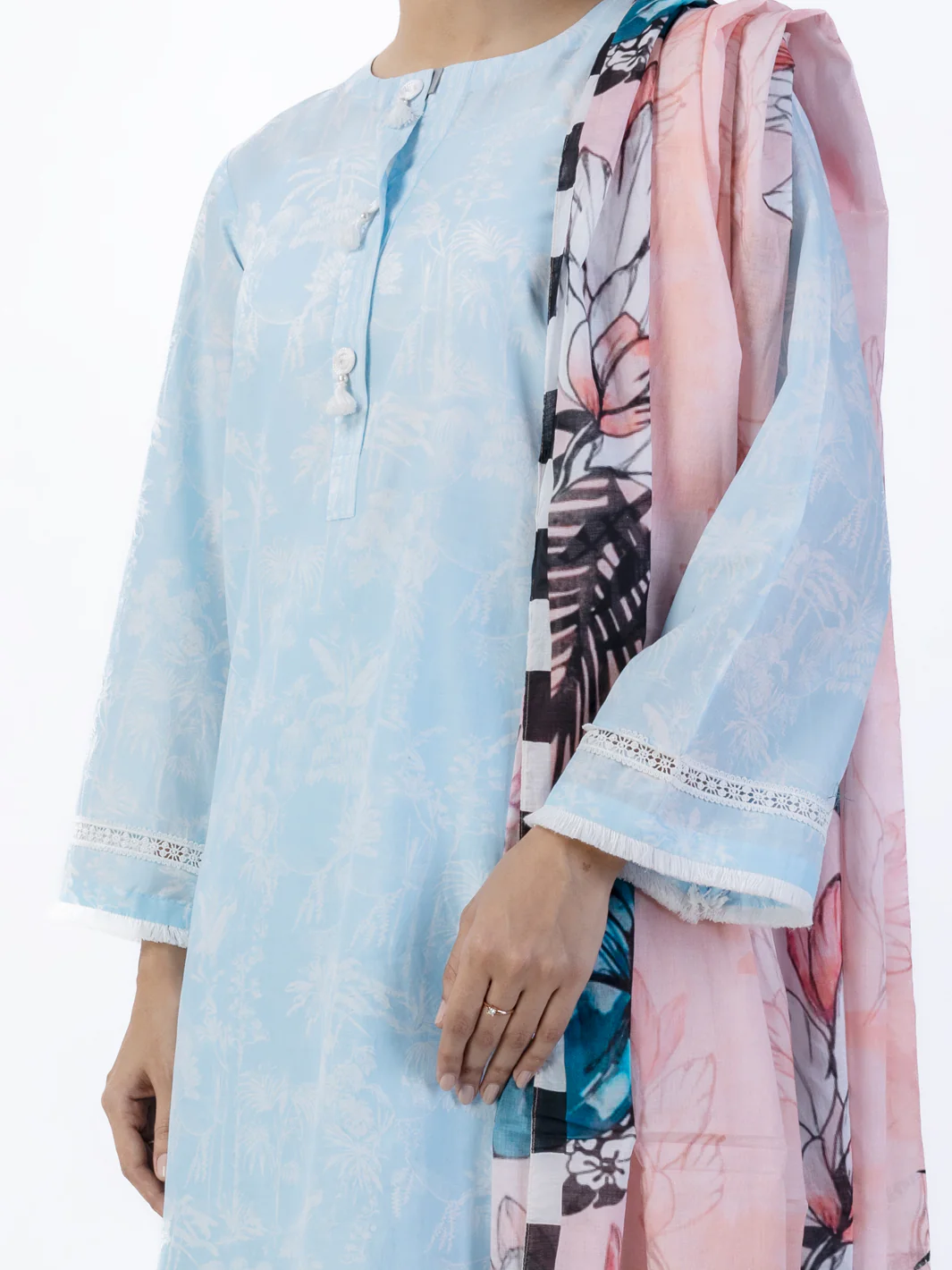 SKY BLUE CAMBRIC 3PC UNSTITCHED | ALP-3PS-1749 FB-1749A - Image 3