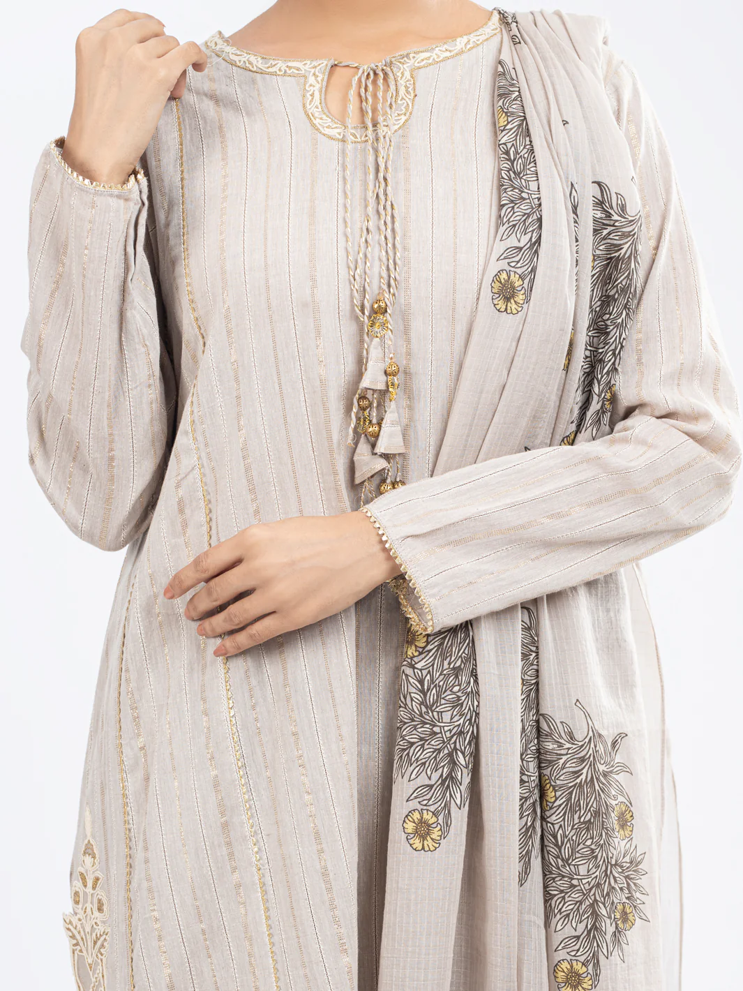 GREY LINO KARA 3PC UNSTITCHED | ALP-3PS-1801 AM-2881A - Image 4