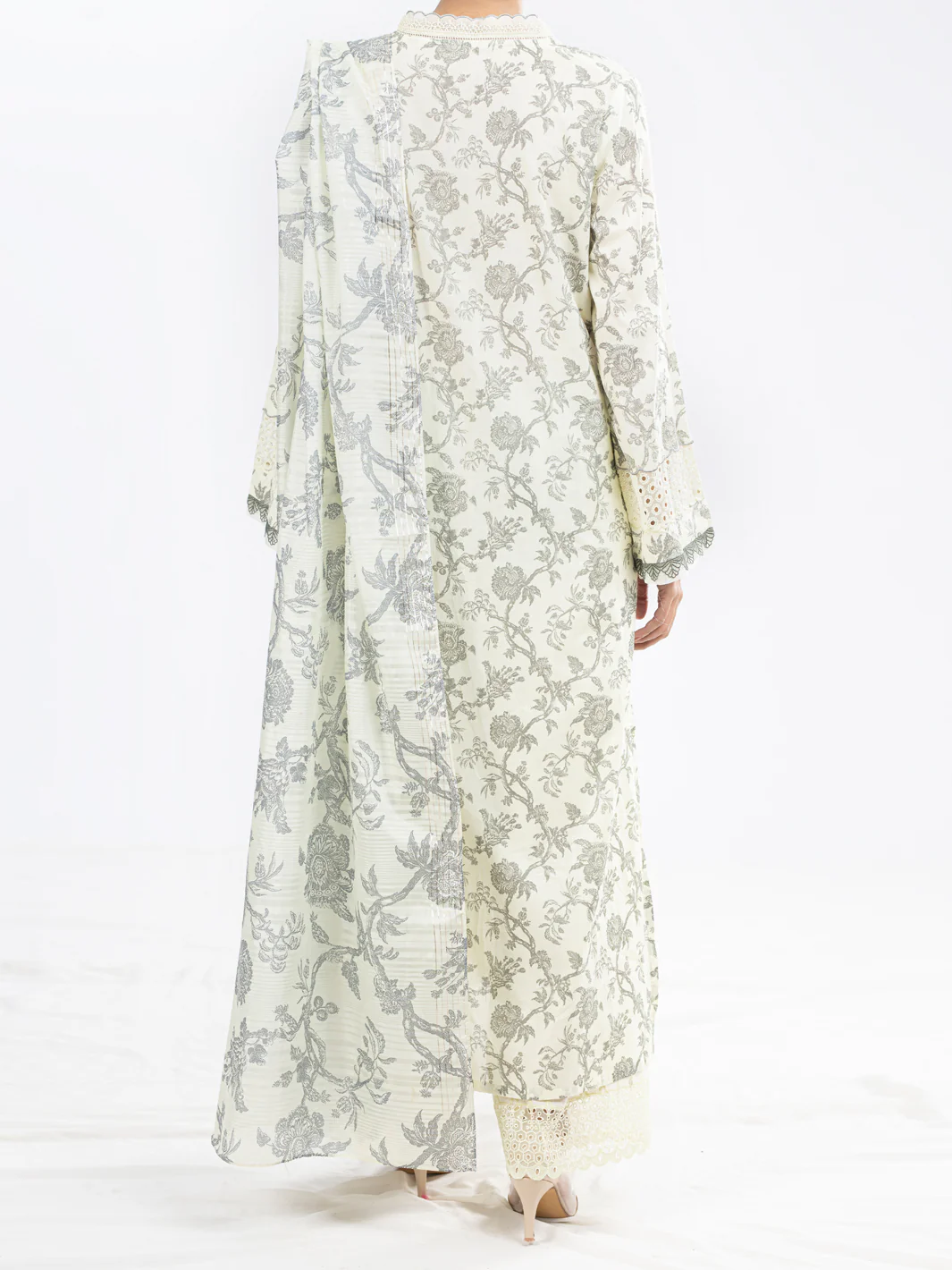 CREAM LAWN 3PC STITCHED | ALP-3PS-1806/S FB-1806A - Image 2