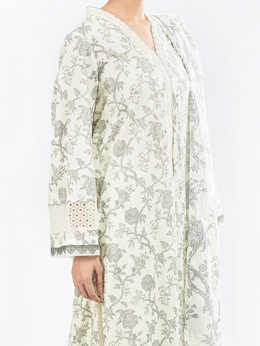 CREAM LAWN 3PC STITCHED | ALP-3PS-1806/S FB-1806A - Image 3