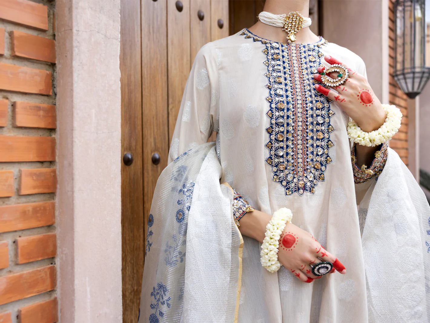 BEIGE JACQUARD 3PC STITCHED | ALP-3PS-1855/S AM-2853A - Image 3