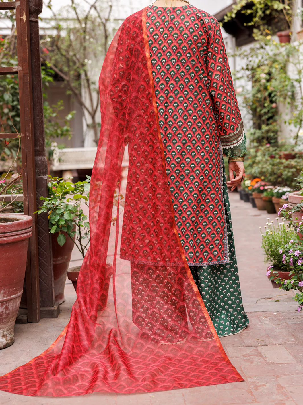 MAROON LAWN 3PC UNSTITCHED | ALP-3PS-1877 FB-1877A - Image 2