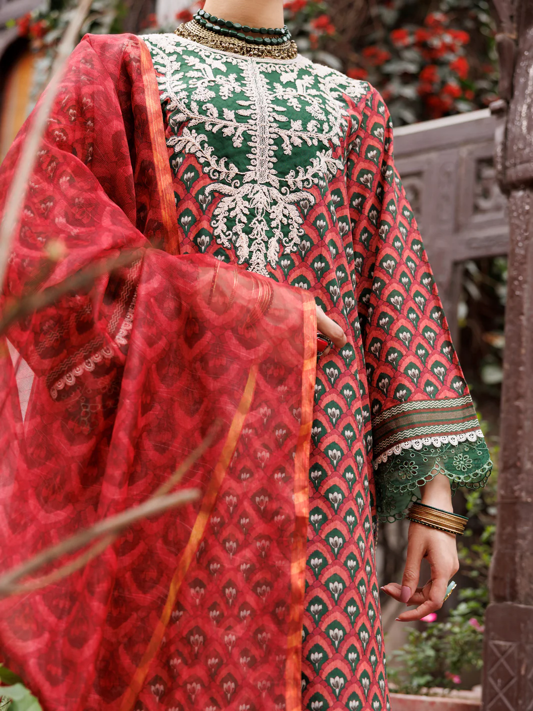 MAROON LAWN 3PC UNSTITCHED | ALP-3PS-1877 FB-1877A - Image 3