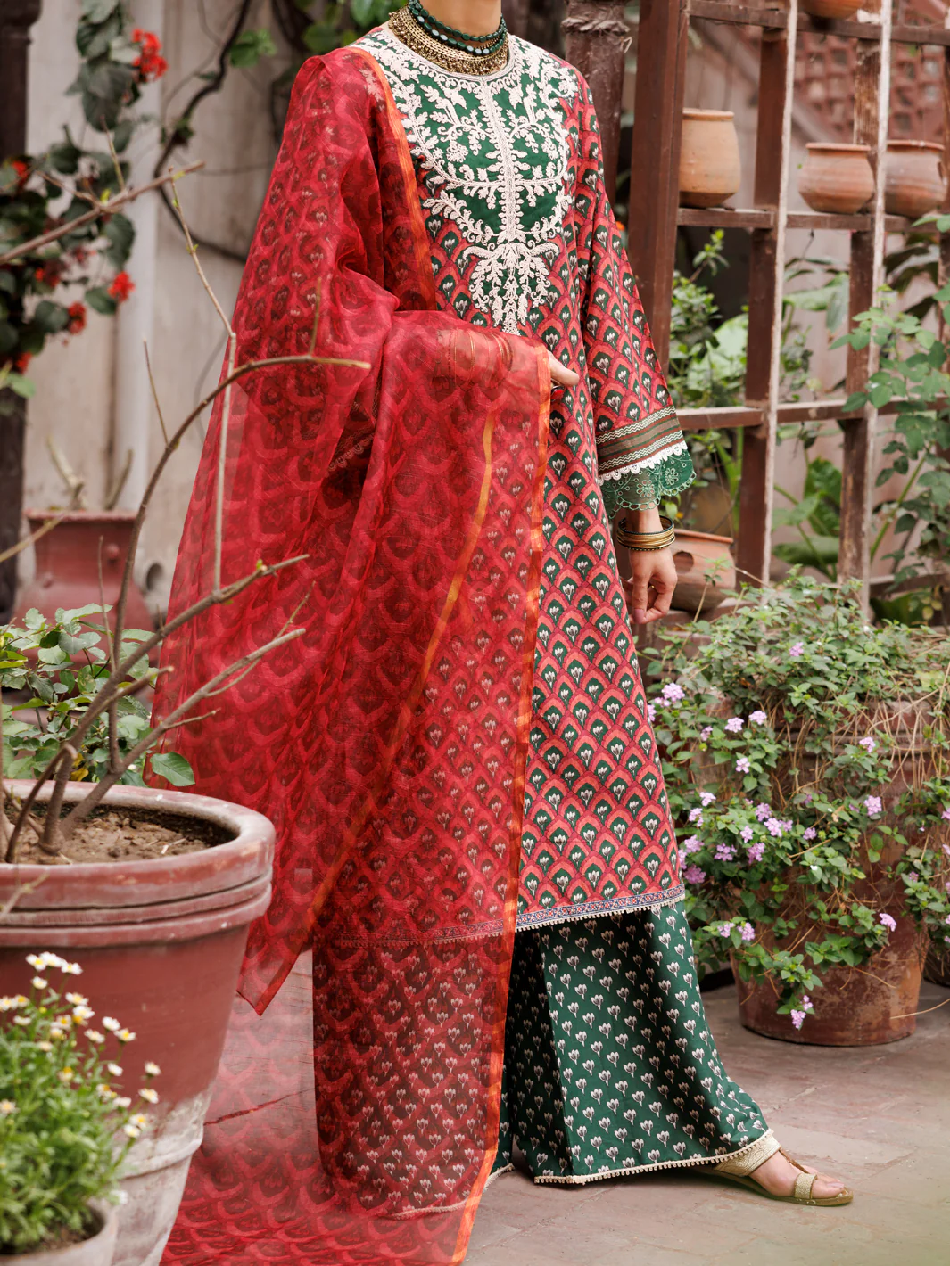 MAROON LAWN 3PC UNSTITCHED | ALP-3PS-1877 FB-1877A - Image 5