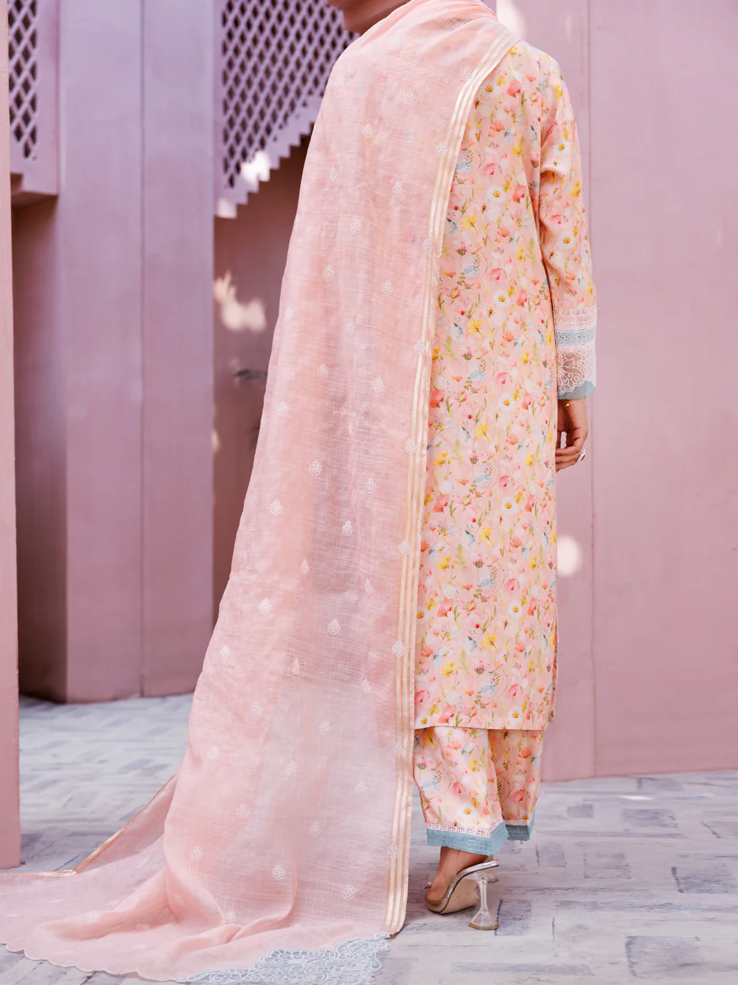 LIGHT PINK MAPLE SILK 3PC STITCHED | ALP-3PS-1915/S FB-1915A - Image 2