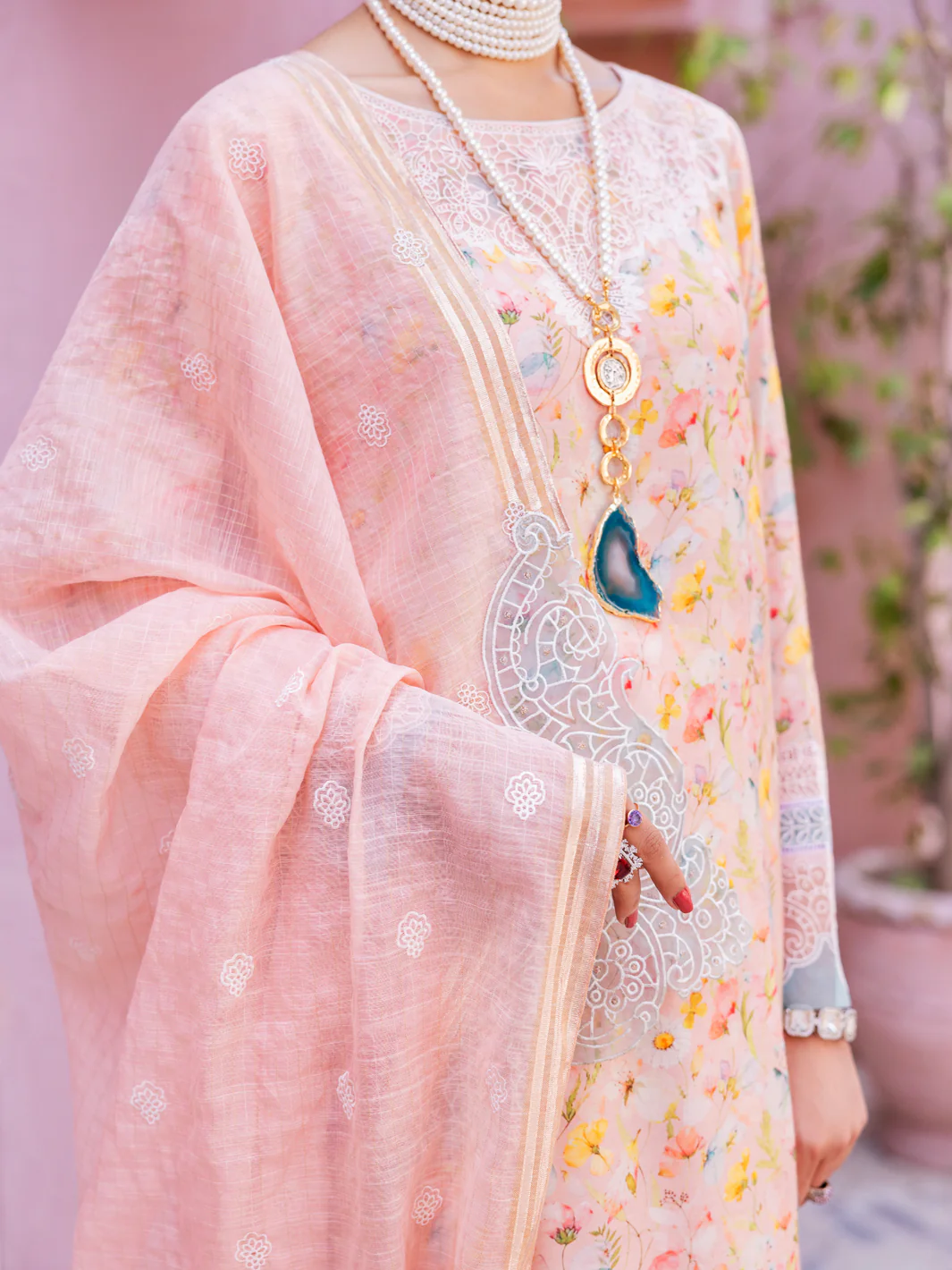 LIGHT PINK MAPLE SILK 3PC STITCHED | ALP-3PS-1915/S FB-1915A - Image 3