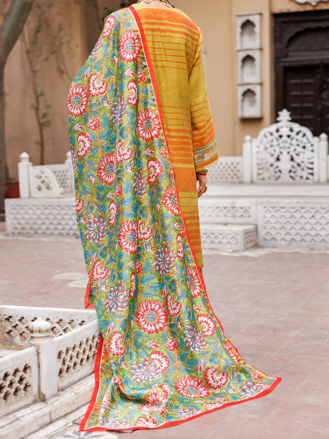 MEHNDI GREEN YARN DYED 3PC STITCHED | ALP-3PS-1930/S FB-1930A - Image 2